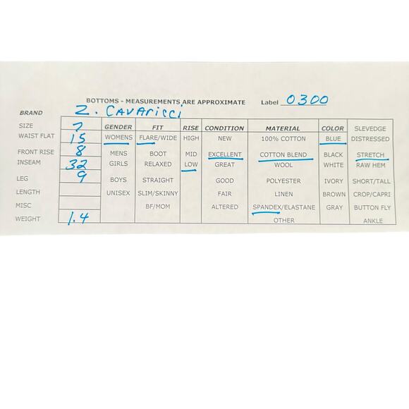 Vintage Z. Cavaricci Womens Fringe Stretch Low Rise Cotton Blend Flared Jeans 7 - Picture 11 of 11